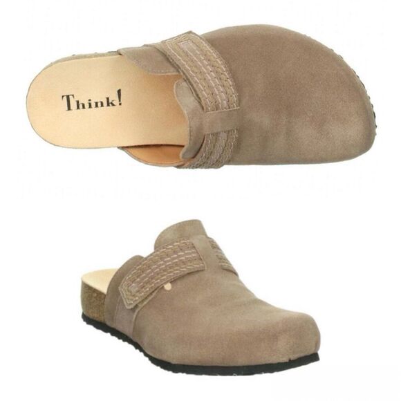 Think Women's Size US 8.5 EU 39 Julia Velcro Clog in Stone Color - Picture 1 of 13